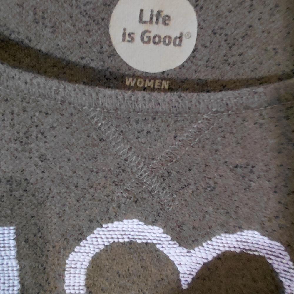 Life Is Good Green Sweatshirt with Heart Graphic - Picture 8 of 11